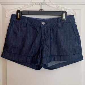 Paige cuffed dressy jean shorts dark wash size 25